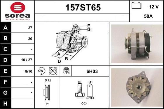 STARTCAR 157ST65 - Генератор www.autospares.lv