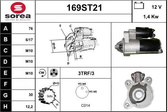 STARTCAR 169ST21 - Starteris autospares.lv