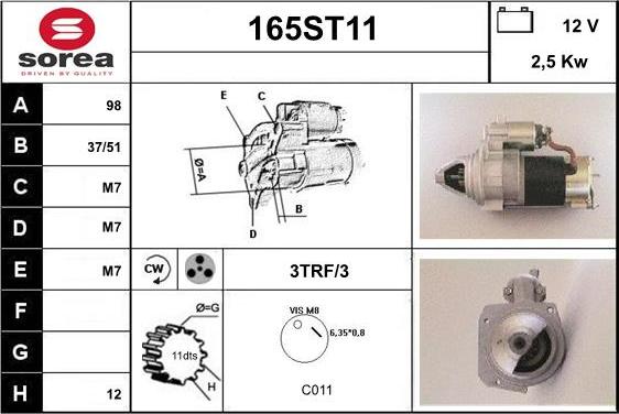 STARTCAR 165ST11 - Starter www.autospares.lv