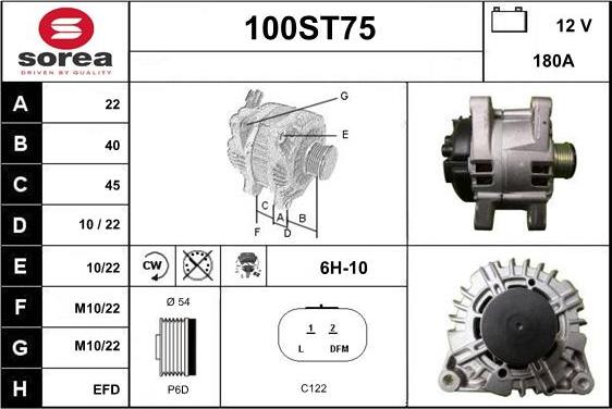 STARTCAR 100ST75 - Генератор www.autospares.lv