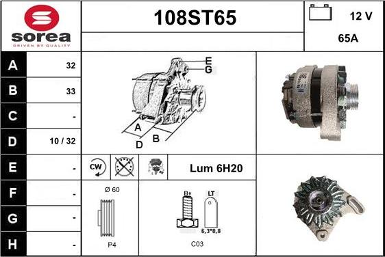 STARTCAR 108ST65 - Генератор www.autospares.lv