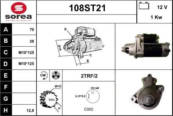 STARTCAR 108ST21 - Starteris autospares.lv