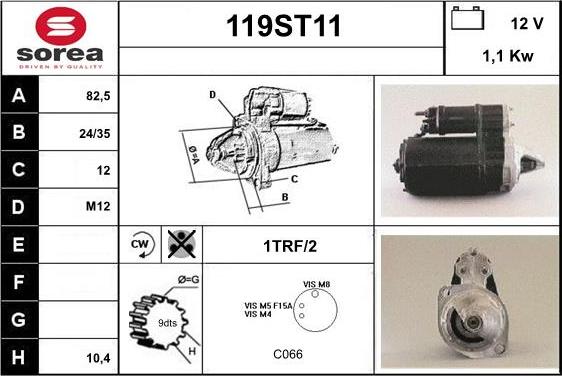 STARTCAR 119ST11 - Starteris www.autospares.lv