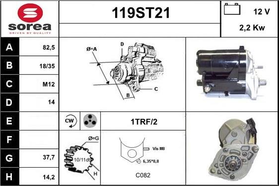 STARTCAR 119ST21 - Starter www.autospares.lv