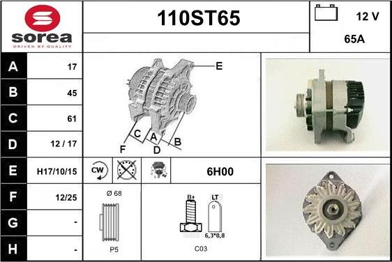 STARTCAR 110ST65 - Ģenerators autospares.lv