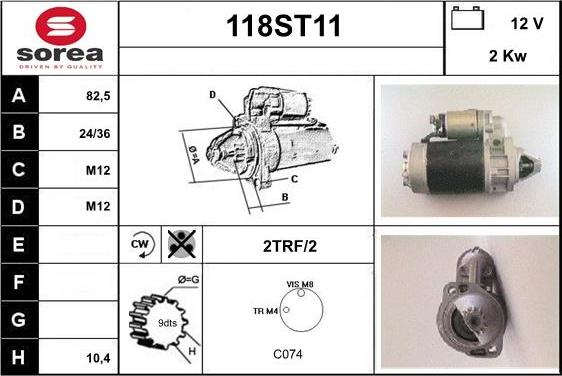 STARTCAR 118ST11 - Starteris autospares.lv