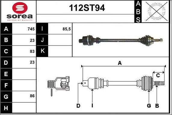 STARTCAR 112ST94 - Piedziņas vārpsta autospares.lv