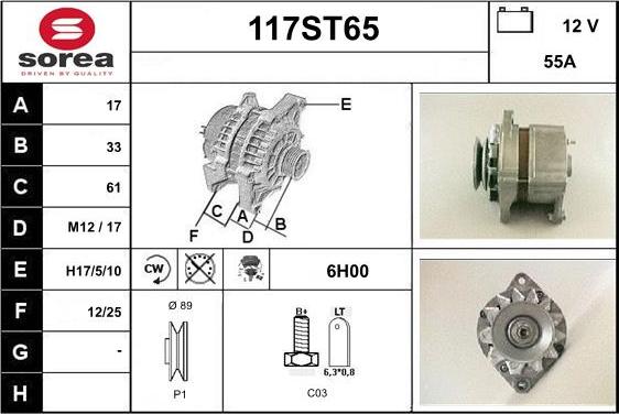 STARTCAR 117ST65 - Генератор www.autospares.lv