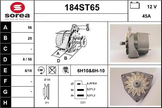 STARTCAR 184ST65 - Ģenerators autospares.lv