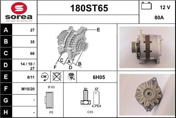 STARTCAR 180ST65 - Ģenerators autospares.lv