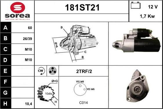 STARTCAR 181ST21 - Starteris www.autospares.lv