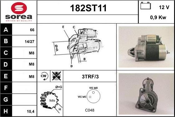 STARTCAR 182ST11 - Starter www.autospares.lv