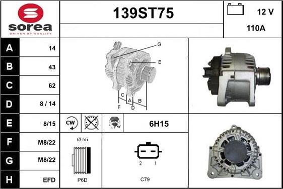 STARTCAR 139ST75 - Ģenerators autospares.lv