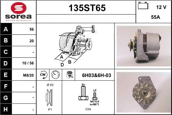 STARTCAR 135ST65 - Ģenerators autospares.lv