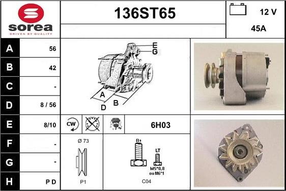 STARTCAR 136ST65 - Ģenerators autospares.lv