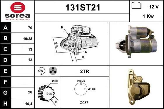 STARTCAR 131ST21 - Starteris autospares.lv