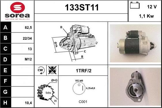 STARTCAR 133ST11 - Starteris autospares.lv