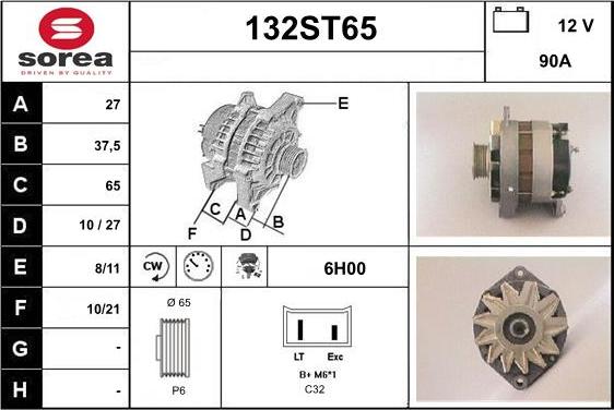 STARTCAR 132ST65 - Ģenerators www.autospares.lv