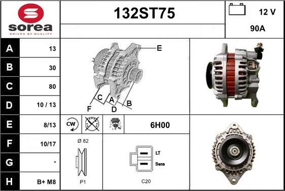 STARTCAR 132ST75 - Ģenerators www.autospares.lv