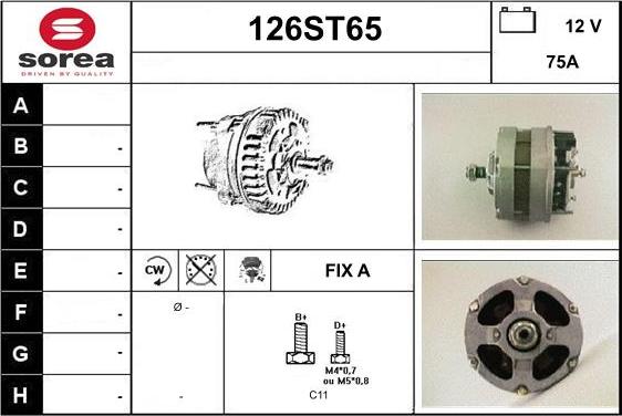 STARTCAR 126ST65 - Alternator www.autospares.lv