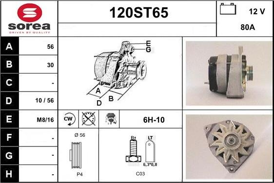 STARTCAR 120ST65 - Ģenerators www.autospares.lv