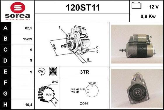 STARTCAR 120ST11 - Starteris www.autospares.lv