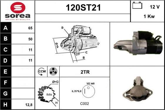 STARTCAR 120ST21 - Starteris autospares.lv