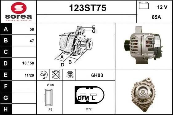 STARTCAR 123ST75 - Ģenerators www.autospares.lv