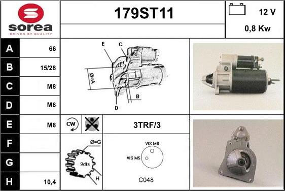 STARTCAR 179ST11 - Starter www.autospares.lv