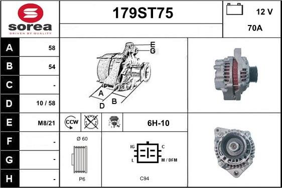 STARTCAR 179ST75 - Генератор www.autospares.lv