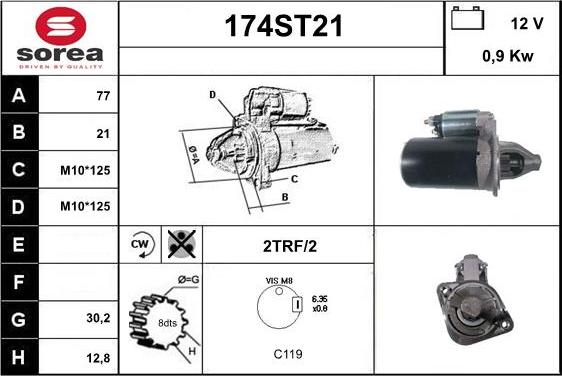 STARTCAR 174ST21 - Starteris autospares.lv