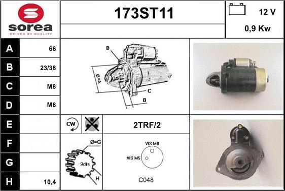 STARTCAR 173ST11 - Starteris www.autospares.lv