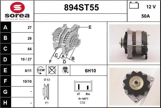 STARTCAR 894ST55 - Генератор www.autospares.lv