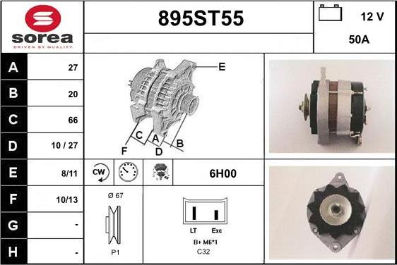 STARTCAR 895ST55 - Ģenerators autospares.lv