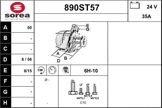 STARTCAR 890ST57 - Ģenerators autospares.lv