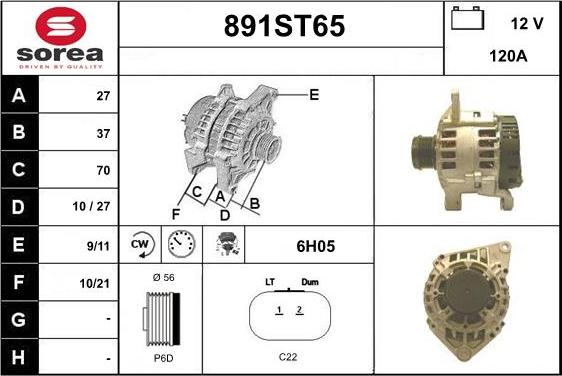 STARTCAR 891ST65 - Ģenerators autospares.lv