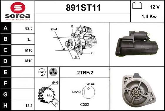 STARTCAR 891ST11 - Стартер www.autospares.lv