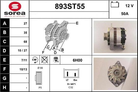 STARTCAR 893ST55 - Ģenerators www.autospares.lv