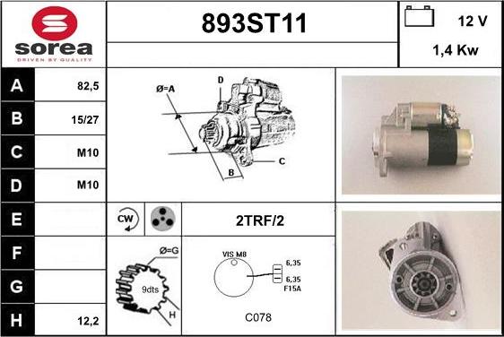 STARTCAR 893ST11 - Starteris www.autospares.lv