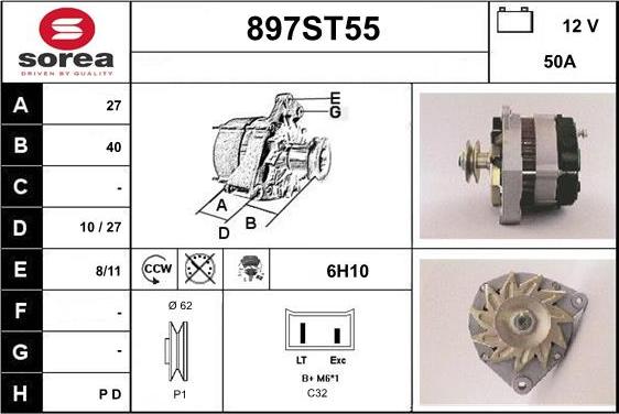 STARTCAR 897ST55 - Генератор www.autospares.lv