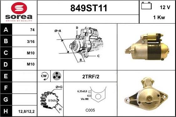 STARTCAR 849ST11 - Starteris autospares.lv