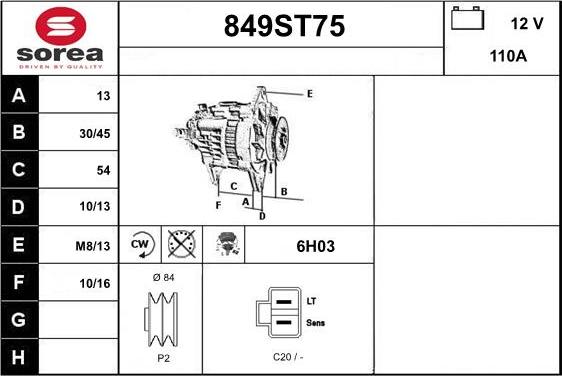 STARTCAR 849ST75 - Ģenerators www.autospares.lv