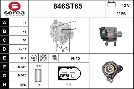 STARTCAR 846ST65 - Ģenerators autospares.lv