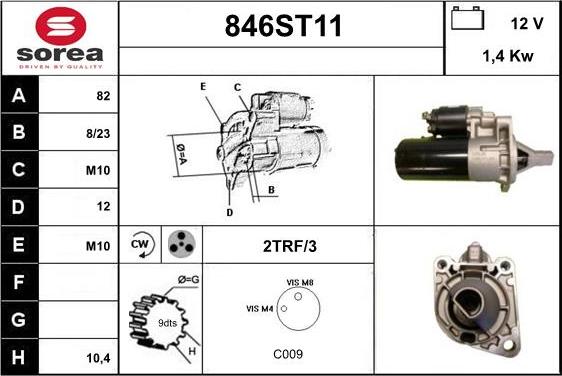 STARTCAR 846ST11 - Стартер www.autospares.lv