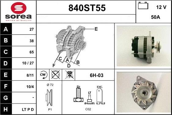 STARTCAR 840ST55 - Генератор www.autospares.lv