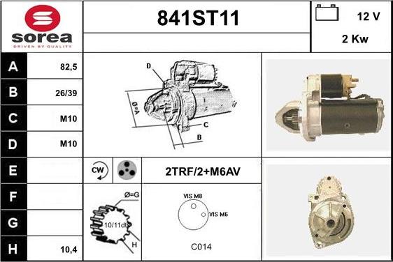 STARTCAR 841ST11 - Стартер www.autospares.lv