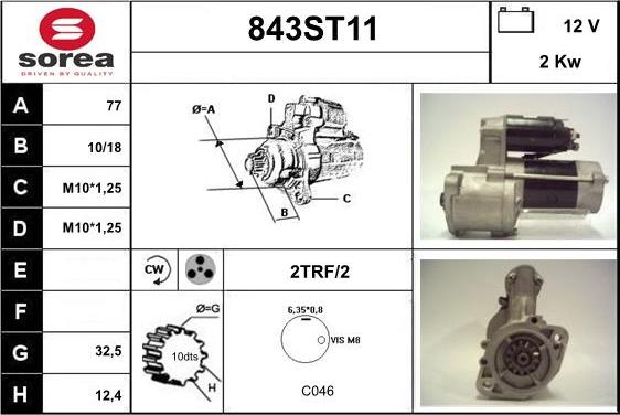 STARTCAR 843ST11 - Starteris www.autospares.lv