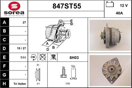 STARTCAR 847ST55 - Генератор www.autospares.lv