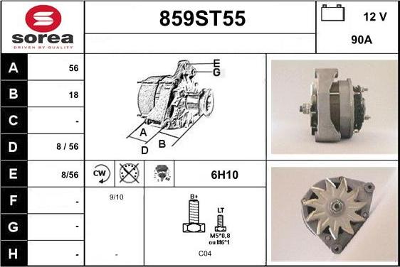 STARTCAR 859ST55 - Alternator www.autospares.lv