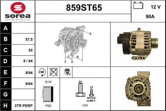 STARTCAR 859ST65 - Ģenerators autospares.lv